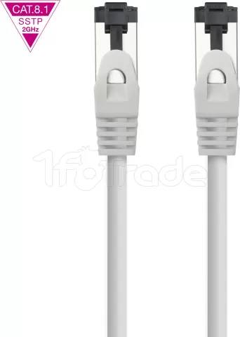 Photo de Câble/Cordon réseau RJ45 Nanocable Catégorie 8 SSTP (S/FTP) 10m (Gris)
