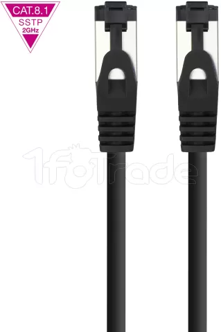 Photo de Câble/Cordon réseau RJ45 Nanocable Catégorie 8 SSTP (S/FTP) 10m (Noir)