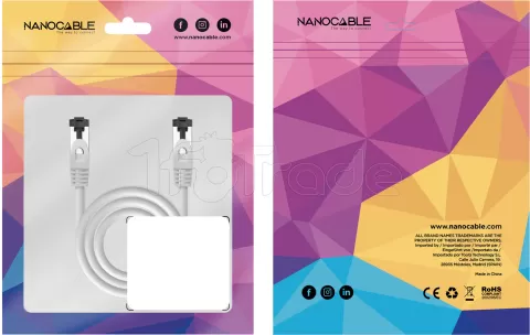 Photo de Câble/Cordon réseau RJ45 Nanocable Catégorie 8 SSTP (S/FTP) 15m (Gris)