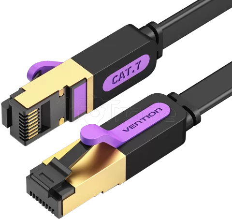 Photo de Câble/Cordon réseau RJ45 Vention Catégorie 7 S-FTP (S/FTP) Droit 3m (Noir)