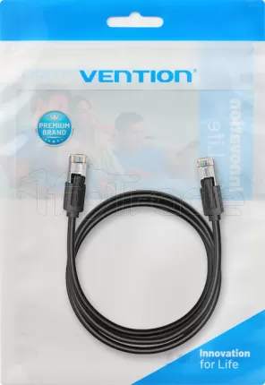Photo de Câble/Cordon réseau RJ45 Vention Catégorie 8 SFTP (S/FTP) Droit 3m (Noir)