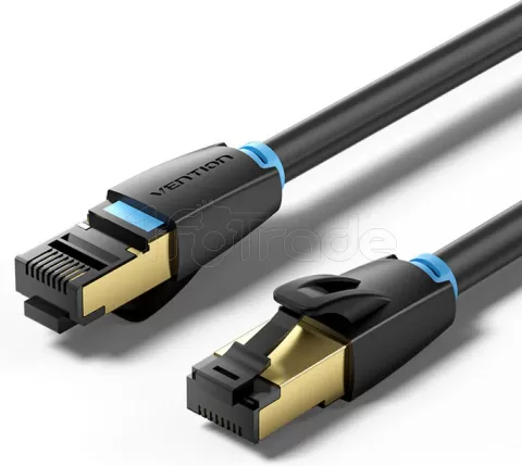 Photo de Câble/Cordon réseau RJ45 Vention Catégorie 8 SSTP (S/FTP) 1m (Noir)