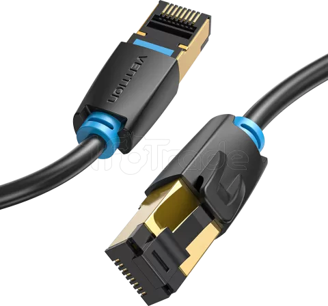 Photo de Câble/Cordon réseau RJ45 Vention Catégorie 8 SSTP (S/FTP) 3m (Noir)