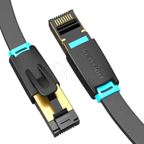 Photo de Câble/Cordon réseau RJ45 Vention Catégorie 8 SSTP (S/FTP) Droit 2m (Noir)