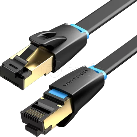 Photo de Câble/Cordon réseau RJ45 Vention Catégorie 8 SSTP (S/FTP) Droit 5m (Noir)
