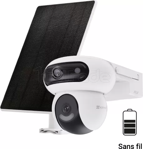 Photo de Caméra extérieure Ezviz HB90 Dual Kit avec panneau solaire (Blanc)