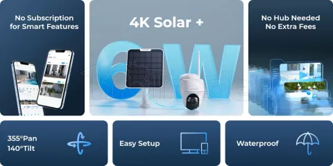 Photo de Caméra IP extérieur Reolink Argus B440 avec panneau solaire + 64Gb