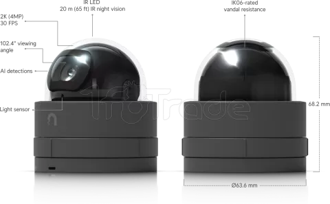 Photo de Caméra IP extérieur Ubiquiti G5 Dôme Ultra 2K - IR 20m (Noir)
