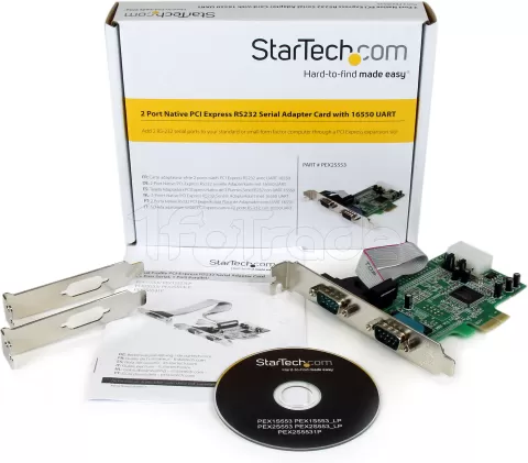 Photo de Carte Contrôleur PCI-Express StarTech Low profile  2 ports série (RS232)