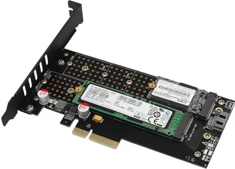 Photo de Carte Controleur PCIe 4.0 16x Axagon PCEM2-DC pour S-ATA/NVMe M.2
