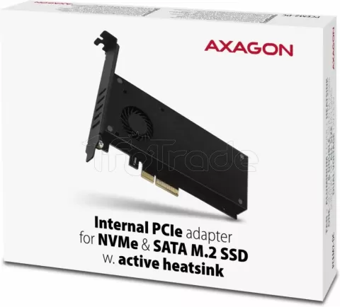 Photo de Carte Controleur PCIe 4.0 16x Axagon PCEM2-DC pour S-ATA/NVMe M.2
