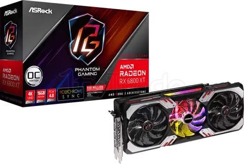 Photo de Carte Graphique AMD ASRock Radeon RX 6800 XT Phantom Gaming D OC 16Go