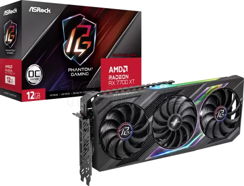 Photo de Carte Graphique AMD ASRock Radeon RX 7700 XT Phantom Gaming OC 12Go