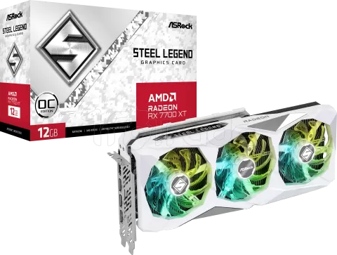 Photo de Carte Graphique AMD ASRock Radeon RX 7700 XT Steel Legend OC 12Go