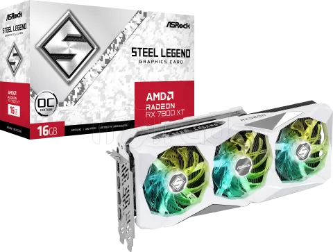 Photo de Carte Graphique AMD ASRock Radeon RX 7800 XT Steel Legend OC 16Go