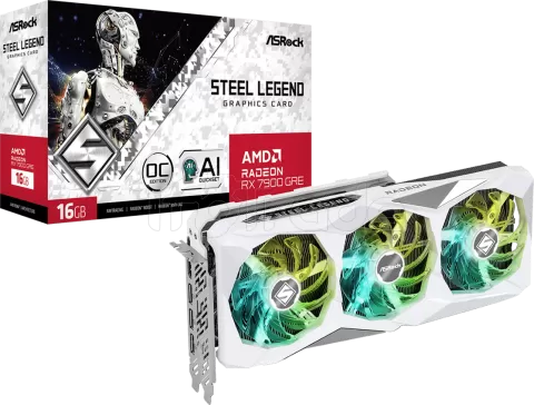 Photo de Carte Graphique AMD ASRock Radeon RX 7900 GRE Steel Legend OC 16Go