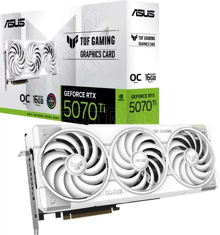 Photo de Carte Graphique Asus Tuf Gaming GeForce RTX 5070 Ti 16Go (Blanc)