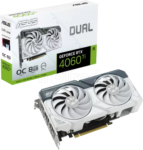 Photo de Carte Graphique Nvidia Asus GeForce RTX 4060 Ti Dual OC White 8Go