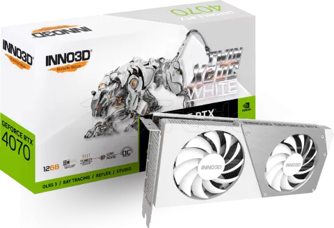 Photo de Carte Graphique Nvidia Inno3D GeForce RTX 4070 Twin X2 OC White 12Go