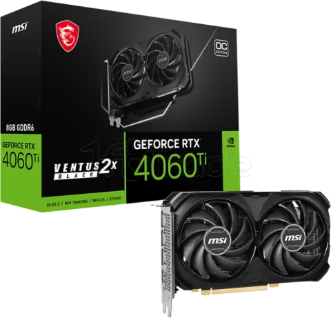 Photo de Carte Graphique Nvidia MSI GeForce RTX 4060 Ti Ventus 2X Black OC 8Go