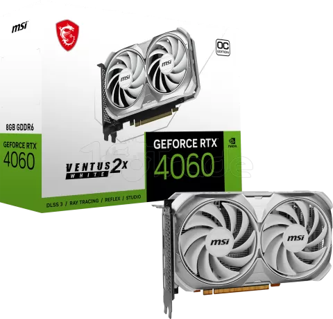 Photo de Carte Graphique Nvidia MSI GeForce RTX 4060 Ventus 2X White OC 8Go