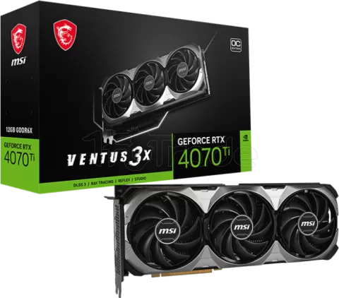 Photo de Carte Graphique Nvidia MSI GeForce RTX 4070 Ti Ventus 3X E1 OC 12Go
