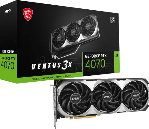 Photo de Carte Graphique Nvidia MSI GeForce RTX 4070 Ventus 3X E OC 12Go