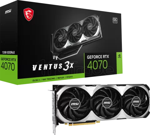 Photo de Carte Graphique Nvidia MSI GeForce RTX 4070 Ventus 3X OC 12Go