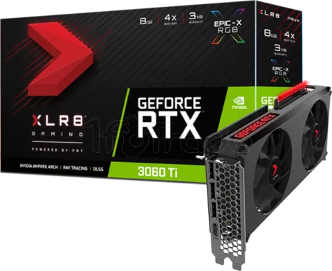 Photo de Carte Graphique Nvidia PNY GeForce RTX 3060 Ti XLR8 Gaming Revel Epic-X LHR 8Go