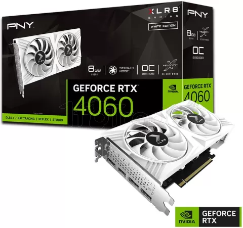 Photo de Carte Graphique Nvidia PNY GeForce RTX 4060 XLR8 Verto Dual Fan White OC 8Go