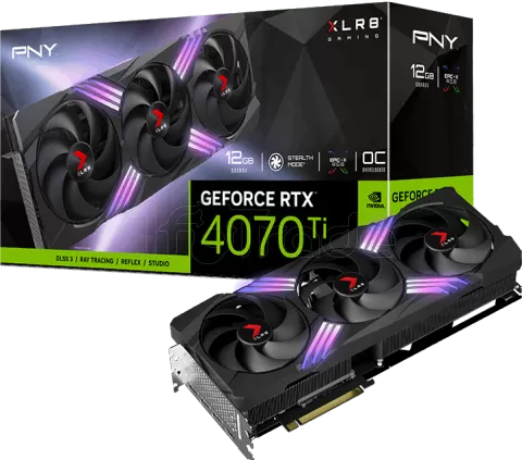 Photo de Carte Graphique Nvidia PNY GeForce RTX 4070 Ti Super XLR8 Gaming Verto Epic-X Triple Fan OC 16Go