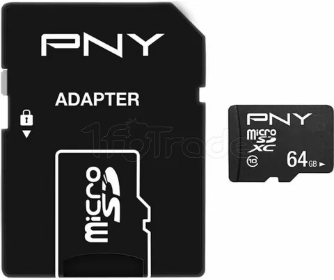 Photo de Carte mémoire Micro SD avec adaptateur PNY Performance - 64Go