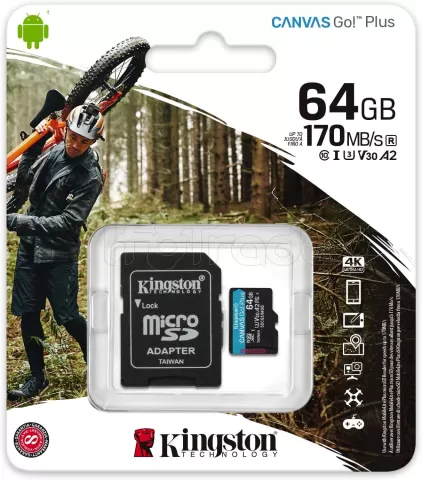 Photo de Carte mémoire Micro SD Kingston Canvas Go! Plus - 64Go