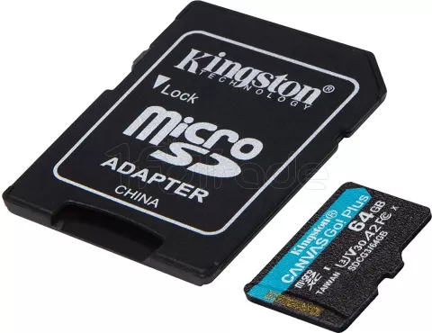 Photo de Carte mémoire Micro SD Kingston Canvas Go! Plus - 64Go