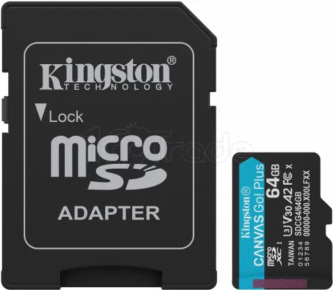 Photo de Carte mémoire Micro SD Kingston Canvas Go! Plus - 64Go