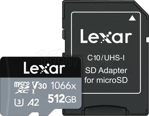 Photo de Carte mémoire Micro SD Lexar 1066x - 512Go avec adaptateur