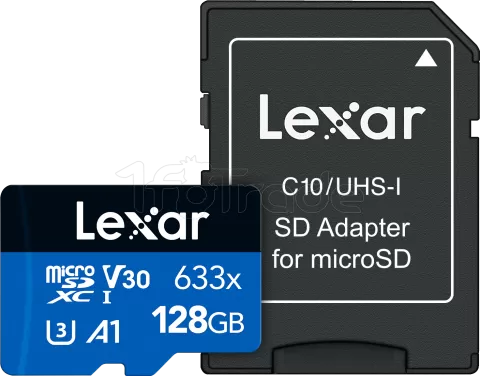 Photo de Carte mémoire Micro SD Lexar 633x - 128Go avec adaptateur