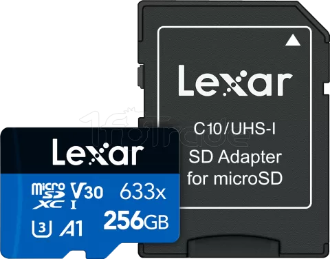 Photo de Carte mémoire Micro SD Lexar 633x - 256Go avec adaptateur