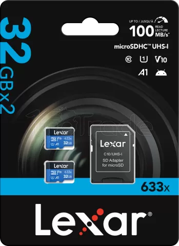 Photo de Carte mémoire Micro SD Lexar 633x - 32Go avec adaptateur