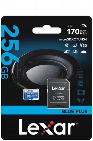Photo de Carte mémoire Micro SD Lexar Blue PLus - 256Go