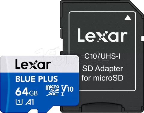 Photo de Carte mémoire Micro SD Lexar Blue Plus - 64Go