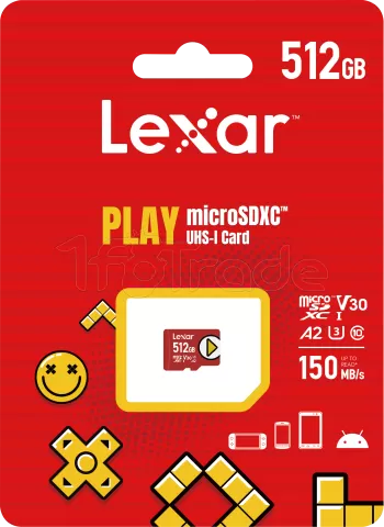Photo de Carte mémoire Micro SD Lexar Play V1 - 512Go
