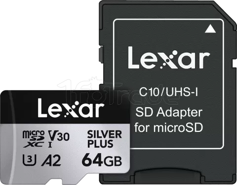 Photo de Carte mémoire Micro SD Lexar Silver Plus - 256Go