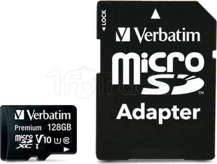 Photo de Carte mémoire Micro SD Verbatim Premium - 128Go avec adaptateur