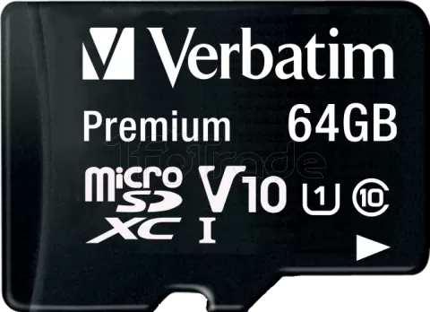 Photo de Carte mémoire Micro SD Verbatim Premium - 64Go avec adaptateur