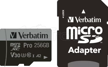 Photo de Carte mémoire Micro SD Verbatim Pro U3 - 256Go avec adaptateur