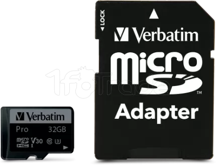 Photo de Carte mémoire Micro SD Verbatim Pro U3 - 32Go avec adaptateur