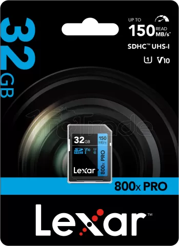 Photo de Carte mémoire SD Lexar 800x Pro - 32Go
