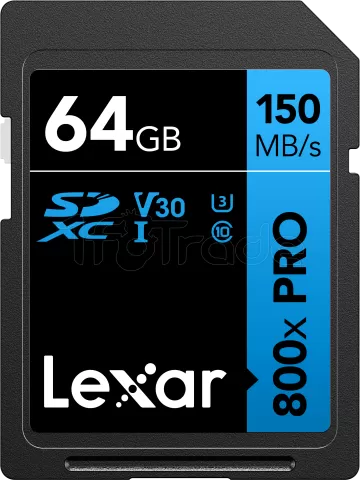 Photo de Carte mémoire SD Lexar 800x Pro - 64Go
