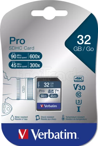 Photo de Carte mémoire SD Verbatim Pro U3 - 32Go